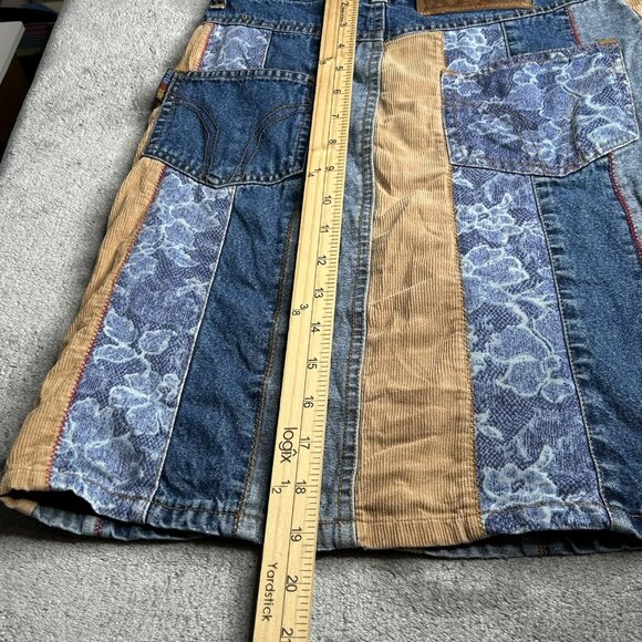 Vintage Mary Kate And Ashley Skirt Girls 12 Patchwork Denim Corduroy Floral Y2K - Picture 12 of 13